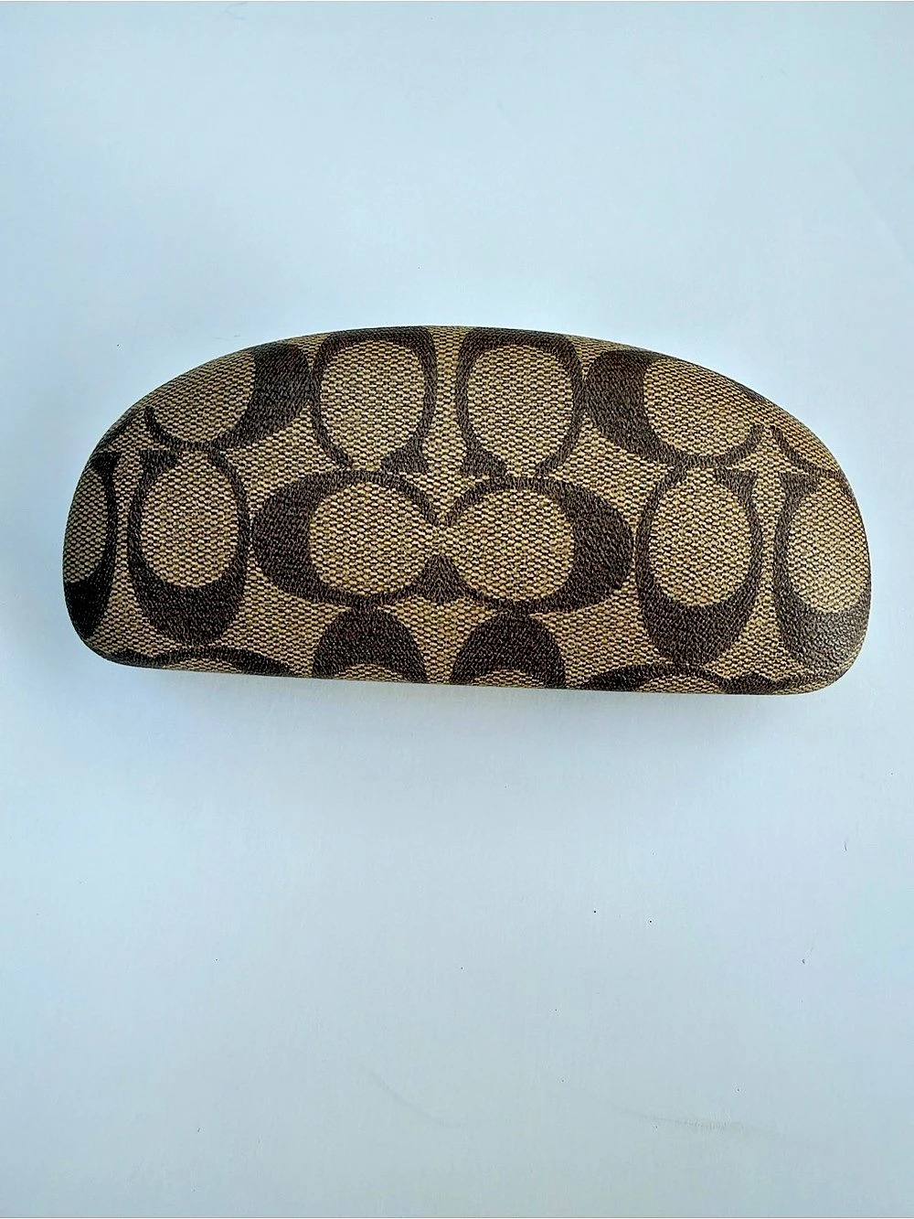Coach Eyeglass/Sunglass Case In Signature Canvas Brown & Black